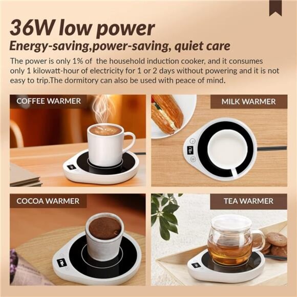 Mug Warmer, Upgrade Coffee Warmer & Cup Warmer for Desk with 3 Temperature - Picture 6 of 7